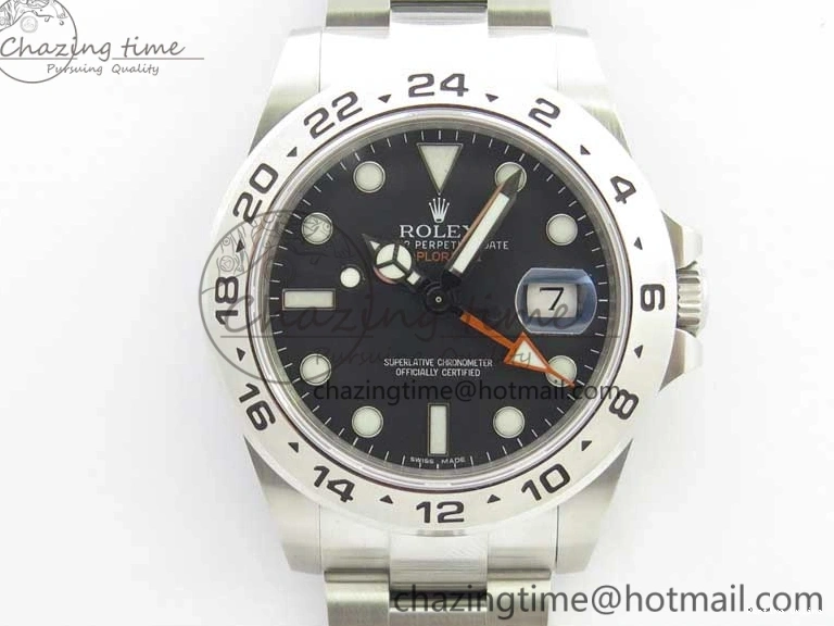 0414 Explorer II 42mm 216570 Black 904L SS GMF 1:1 Best Edition Black Dial on Bracelet A3186 (Correct Hand Stack) StreetReady 3242